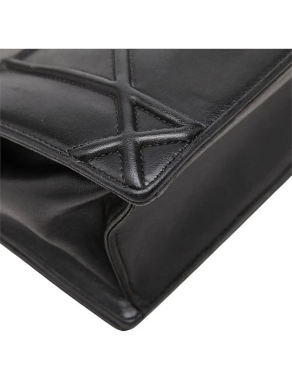 Dior Ama Chain Shoulder Bag Black Leather